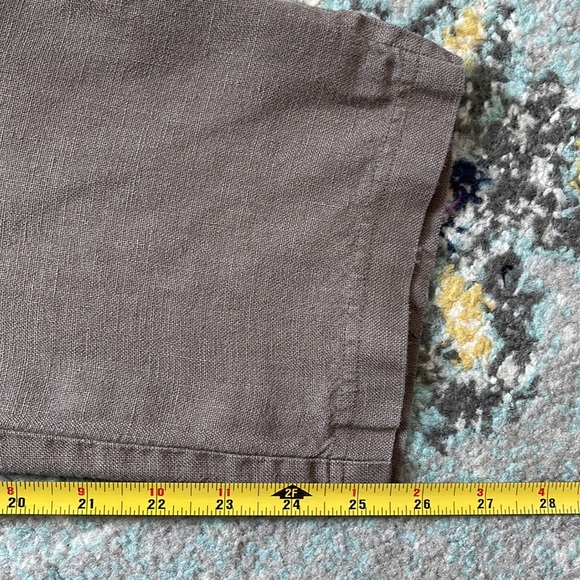 Eileen Fisher Womens Linen Ankle Pants Side Zip Size Petite L - Picture 5 of 13